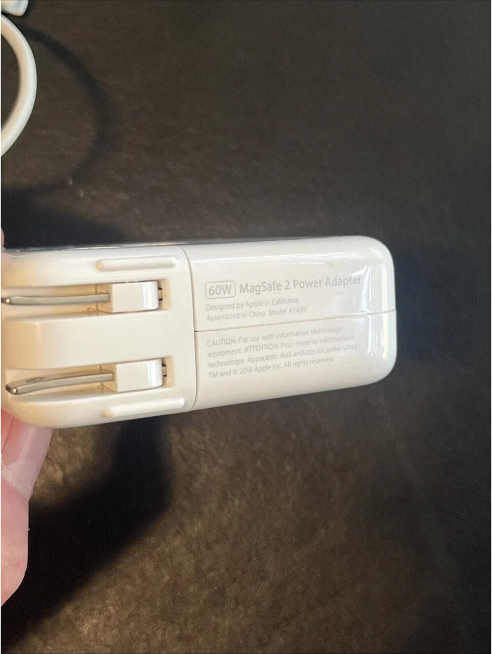 Apple MagSafe 2 60W Power Adapter - White (A1435) - See Pics for Condition